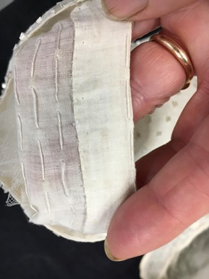 Lot 44 - A rare white bugle beaded batiste evening gown, English, circa 1805