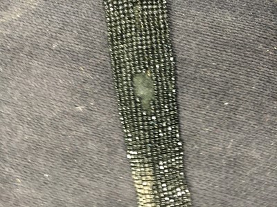 Lot 44 - A rare white bugle beaded batiste evening gown, English, circa 1805