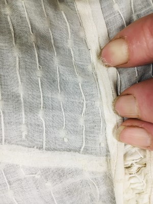 Lot 44 - A rare white bugle beaded batiste evening gown, English, circa 1805