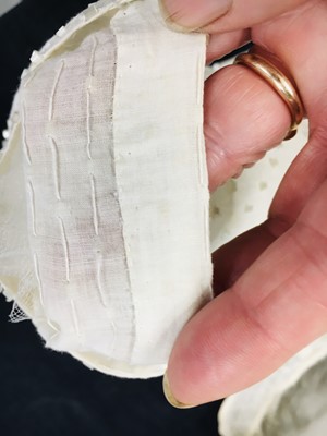 Lot 44 - A rare white bugle beaded batiste evening gown, English, circa 1805