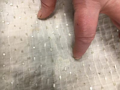 Lot 44 - A rare white bugle beaded batiste evening gown, English, circa 1805