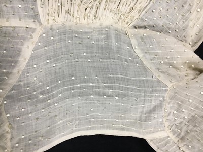 Lot 44 - A rare white bugle beaded batiste evening gown, English, circa 1805