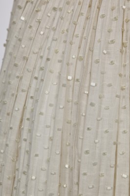 Lot 44 - A rare white bugle beaded batiste evening gown, English, circa 1805