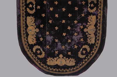 Lot 120 - A rare embroidered purple velvet court train bearing the iconography of Napoleon I