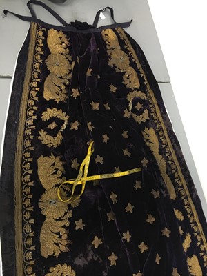Lot 120 - A rare embroidered purple velvet court train bearing the iconography of Napoleon I
