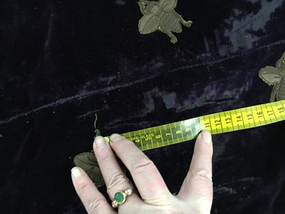 Lot 120 - A rare embroidered purple velvet court train bearing the iconography of Napoleon I