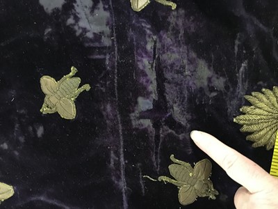 Lot 120 - A rare embroidered purple velvet court train bearing the iconography of Napoleon I