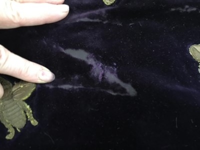 Lot 120 - A rare embroidered purple velvet court train bearing the iconography of Napoleon I