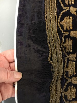 Lot 120 - A rare embroidered purple velvet court train bearing the iconography of Napoleon I