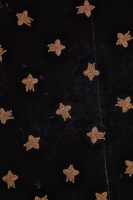 Lot 120 - A rare embroidered purple velvet court train bearing the iconography of Napoleon I