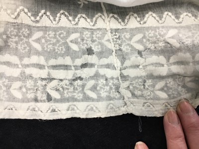 Lot 48 - A whitework embroidered muslin dress, French, circa 1806