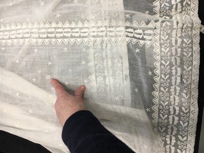 Lot 48 - A whitework embroidered muslin dress, French, circa 1806