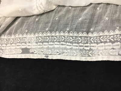 Lot 48 - A whitework embroidered muslin dress, French, circa 1806