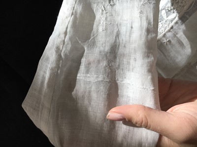 Lot 48 - A whitework embroidered muslin dress, French, circa 1806