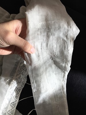 Lot 48 - A whitework embroidered muslin dress, French, circa 1806