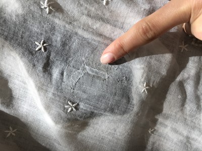 Lot 48 - A whitework embroidered muslin dress, French, circa 1806