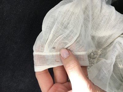 Lot 48 - A whitework embroidered muslin dress, French, circa 1806