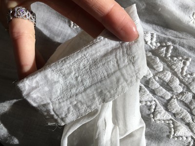 Lot 48 - A whitework embroidered muslin dress, French, circa 1806