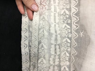 Lot 48 - A whitework embroidered muslin dress, French, circa 1806