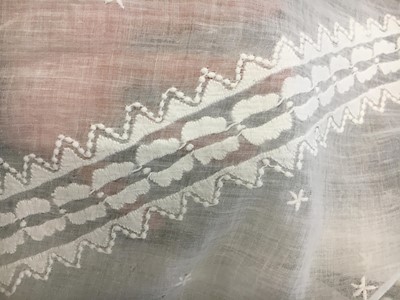 Lot 48 - A whitework embroidered muslin dress, French, circa 1806