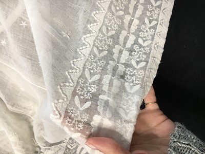 Lot 48 - A whitework embroidered muslin dress, French, circa 1806