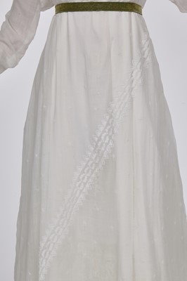 Lot 48 - A whitework embroidered muslin dress, French, circa 1806