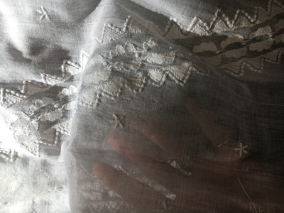 Lot 48 - A whitework embroidered muslin dress, French, circa 1806