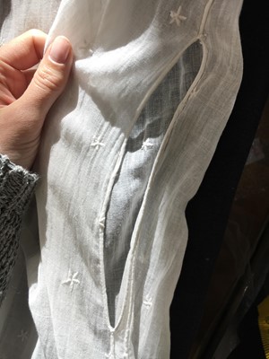 Lot 48 - A whitework embroidered muslin dress, French, circa 1806