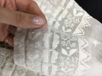 Lot 48 - A whitework embroidered muslin dress, French, circa 1806