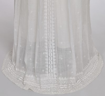 Lot 48 - A whitework embroidered muslin dress, French, circa 1806