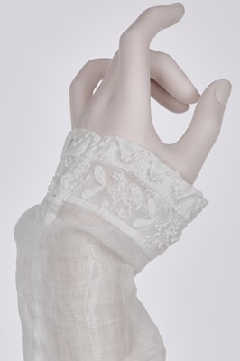 Lot 48 - A whitework embroidered muslin dress, French, circa 1806