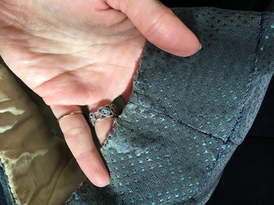 Lot 14 - A gentleman's blue and green voided velvet tailcoat, French, circa 1800