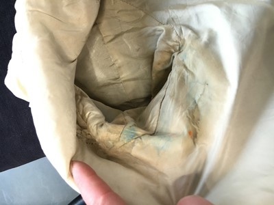 Lot 14 - A gentleman's blue and green voided velvet tailcoat, French, circa 1800