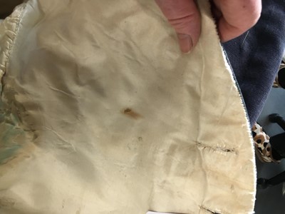 Lot 14 - A gentleman's blue and green voided velvet tailcoat, French, circa 1800