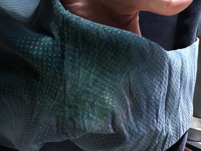 Lot 14 - A gentleman's blue and green voided velvet tailcoat, French, circa 1800