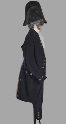 Lot 16 - A navy blue wool gentleman's court suit, circa 1805-10