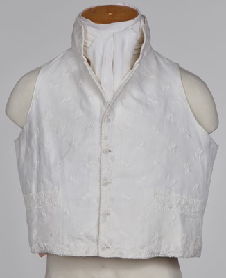 Lot 21 - A gentleman's whitework embroidered cotton waistcoat, 1803-04