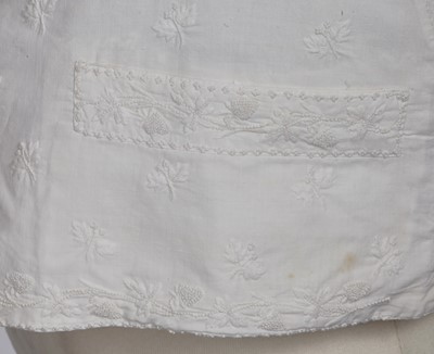 Lot 21 - A gentleman's whitework embroidered cotton waistcoat, 1803-04