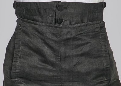 Lot 66 - A pair of black satin breeches, 1800-1810