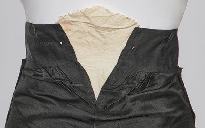 Lot 66 - A pair of black satin breeches, 1800-1810
