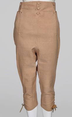 Lot 65 - A pair of gentleman's buff twill wool breeches, circa 1810