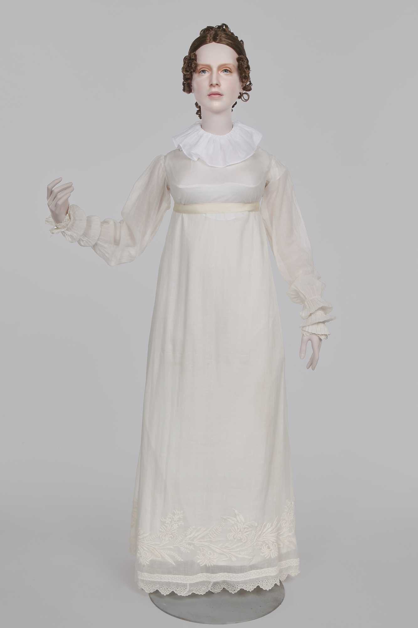 Lot 86 - A white-worked muslin day dress, English, circa 1812
