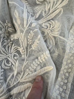 Lot 86 - A white-worked muslin day dress, English, circa 1812