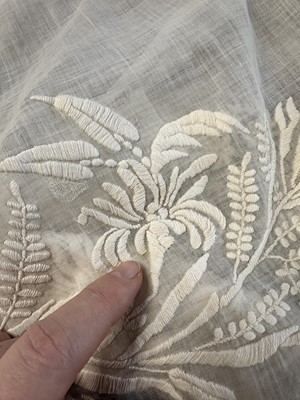 Lot 86 - A white-worked muslin day dress, English, circa 1812