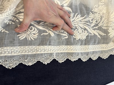 Lot 86 - A white-worked muslin day dress, English, circa 1812