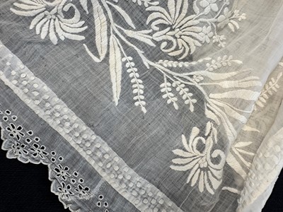 Lot 86 - A white-worked muslin day dress, English, circa 1812