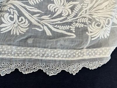 Lot 86 - A white-worked muslin day dress, English, circa 1812
