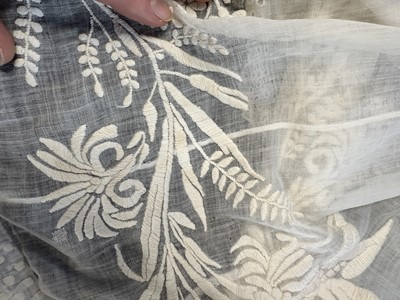 Lot 86 - A white-worked muslin day dress, English, circa 1812