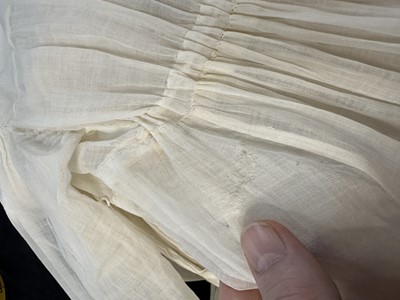 Lot 86 - A white-worked muslin day dress, English, circa 1812