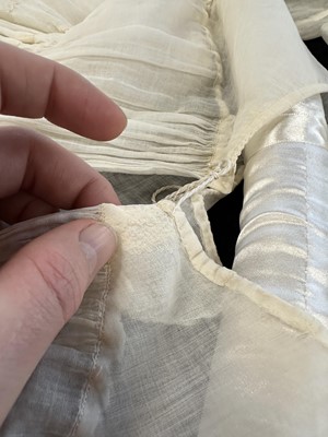 Lot 86 - A white-worked muslin day dress, English, circa 1812